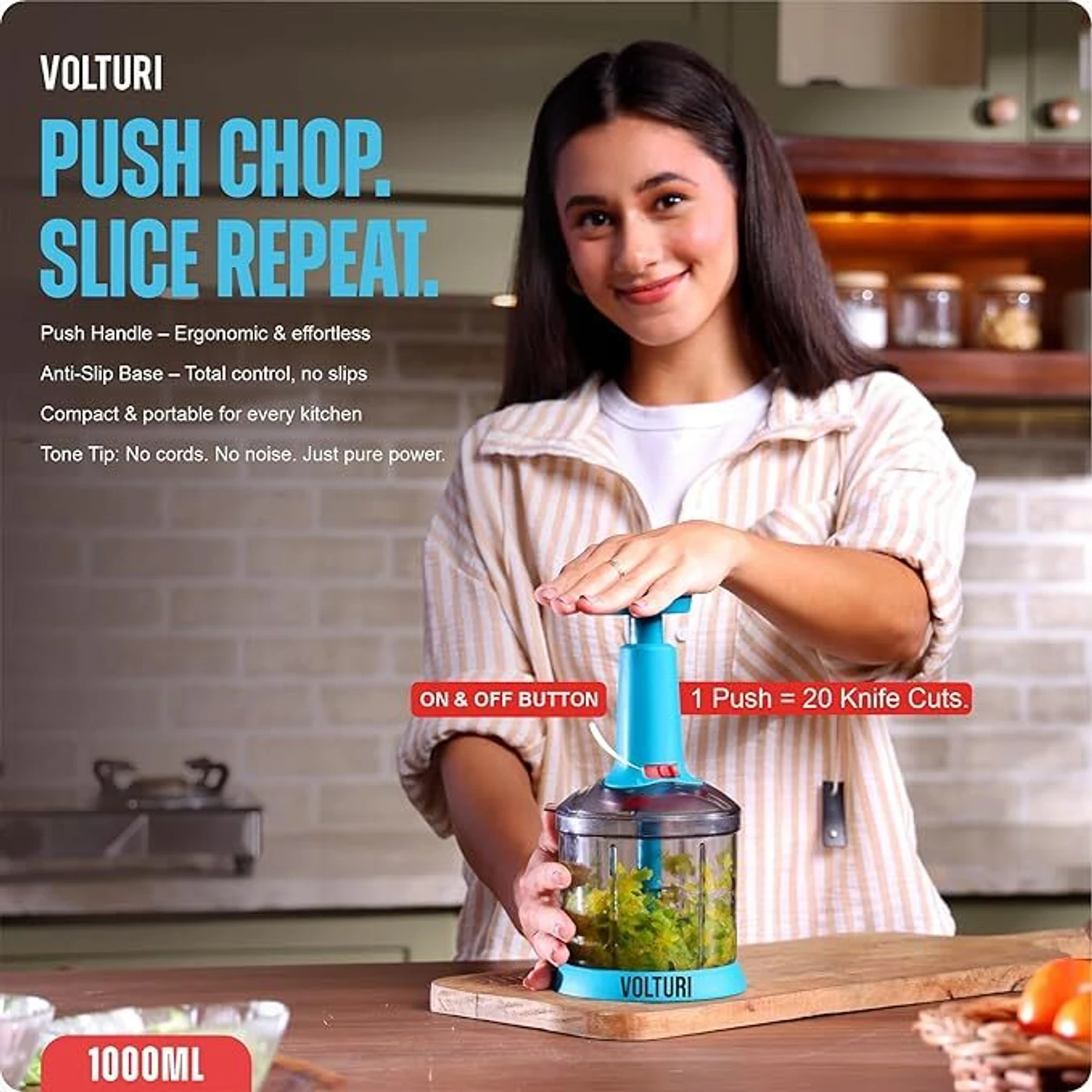 Armony by Generic EasyChop Hand Chopper Vegetable & Fruit Chopper - Image 2